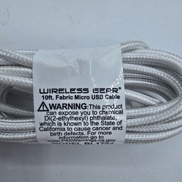 Wireless Gear 10 ft micro usb sync and charge cable. New - Picture 2 of 4